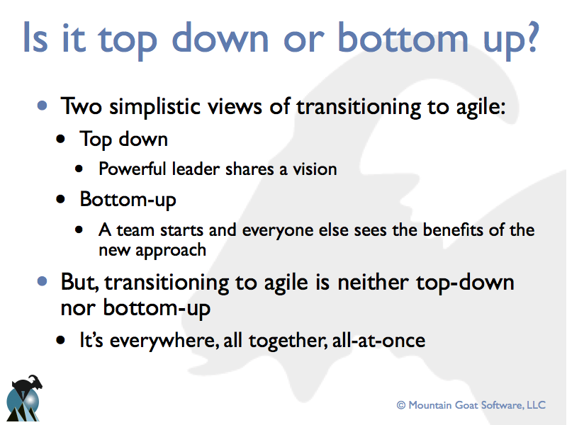 Transitioning to Agile